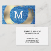 Denim Textuur | Goud Geborsteld Visitekaartje (Voorkant / Achterkant)