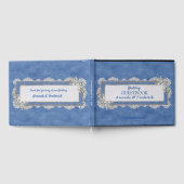 Denim-textuur Ivory-parels en kant Gastenboek (Volledig)