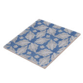 Denim textuur met kant herhalingspatroon tegeltje (Zijkant)