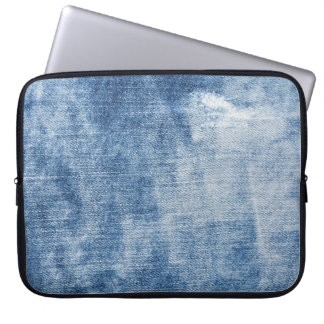 Denim textuur: robuuste gaten. laptop sleeve