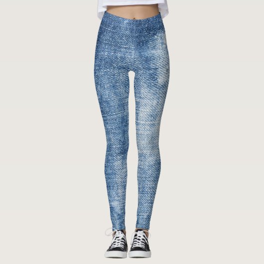 Denim textuur: robuuste gaten. leggings (Voorkant)