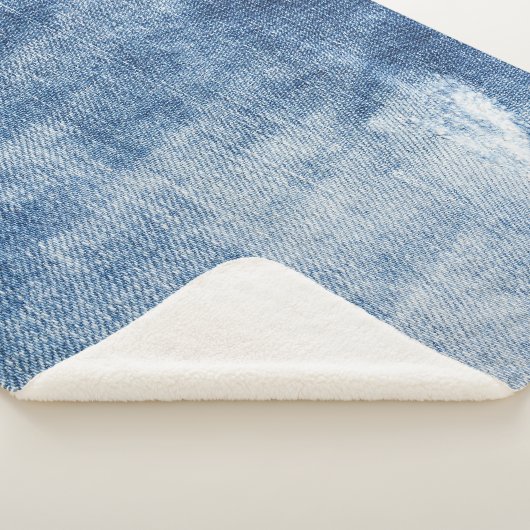 Denim textuur: robuuste gaten. sherpa deken (3/4)