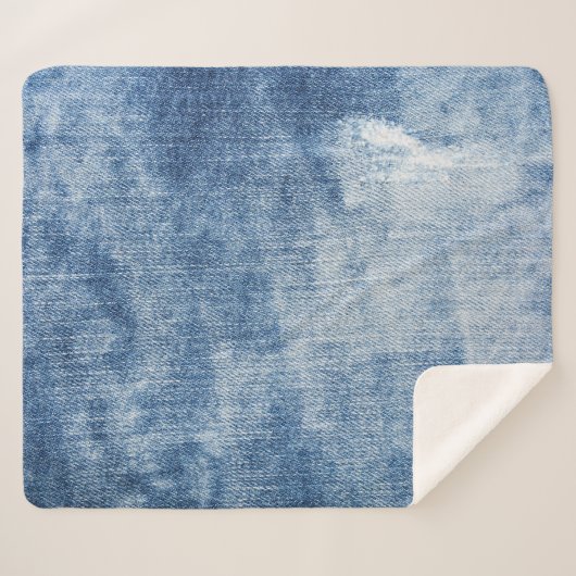 Denim textuur: robuuste gaten. sherpa deken (Voorkant (horizontaal))