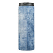 Denim textuur: robuuste gaten. thermosbeker (Achterkant)