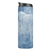 Denim textuur: robuuste gaten. thermosbeker (Geroteerd rechts)