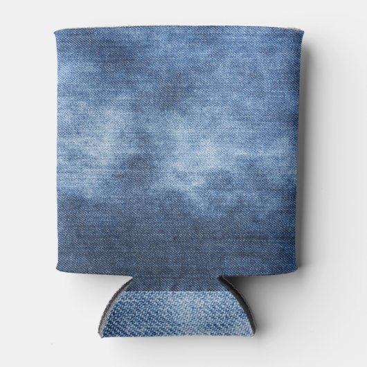 Denim textuur: versleten stof achtergrond blikjeskoeler (Voorkant)