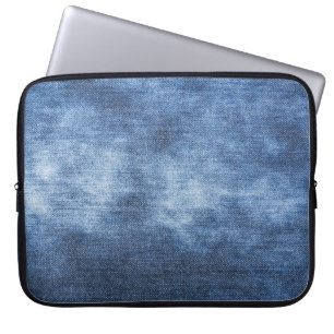 Denim textuur: versleten stof achtergrond laptop sleeve