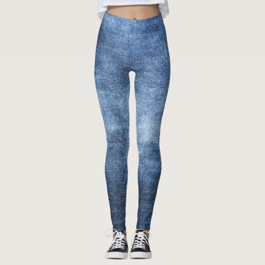 Denim textuur: versleten stof achtergrond leggings (Voorkant)