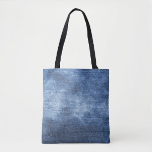 Denim textuur: versleten stof achtergrond tote bag