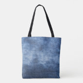 Denim textuur: versleten stof achtergrond tote bag (Achterkant)