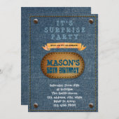 Denim thema feest uitnodiging (Voorkant / Achterkant)