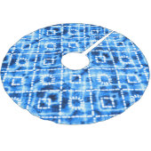Denim Tie Dye Textuur: Moderne Elegantie. Kerstboom Rok (Gekanteld)