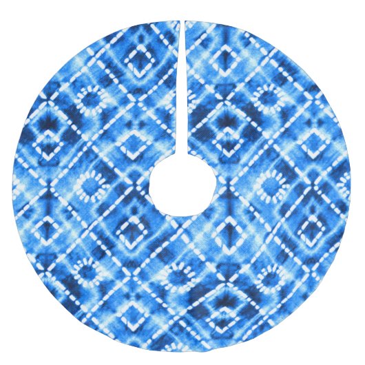 Denim Tie Dye Textuur: Moderne Elegantie. Kerstboom Rok (Voorkant)
