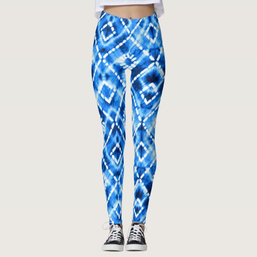 Denim Tie Dye Textuur: Moderne Elegantie. Leggings (Voorkant)