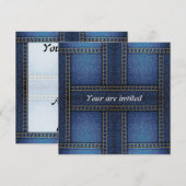 denim uitnodiging sjabloon (Voorkant / Achterkant)