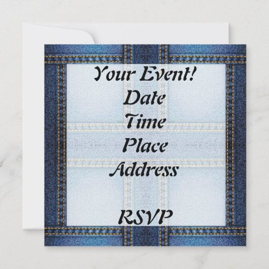 denim uitnodiging sjabloon (Achterkant)