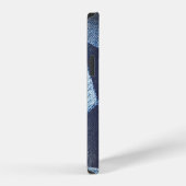 Denim Urban: Gescheurde gestreepte patchwork. iPhone Hoesje (Rechterkant)
