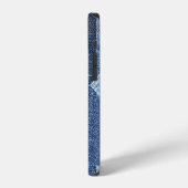 Denim Urban: Gescheurde gestreepte patchwork. iPhone Hoesje (Linkerkant)