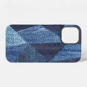 Denim Urban: Gescheurde gestreepte patchwork. iPhone Hoesje (Achterkant horizontaal)