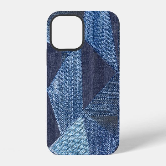 Denim Urban: Gescheurde gestreepte patchwork. iPhone Hoesje (Achterkant)