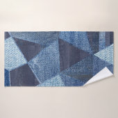 Denim Urban: Gestreepte patchwork. Badhanddoek (Badhanddoek)