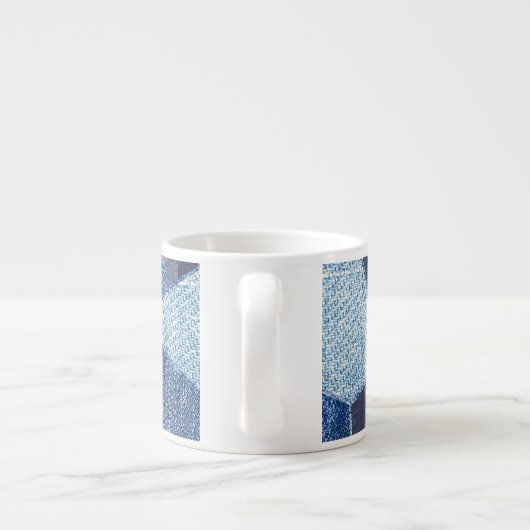 Denim Urban: Gestreepte patchwork. Espresso Kop (Achterkant)