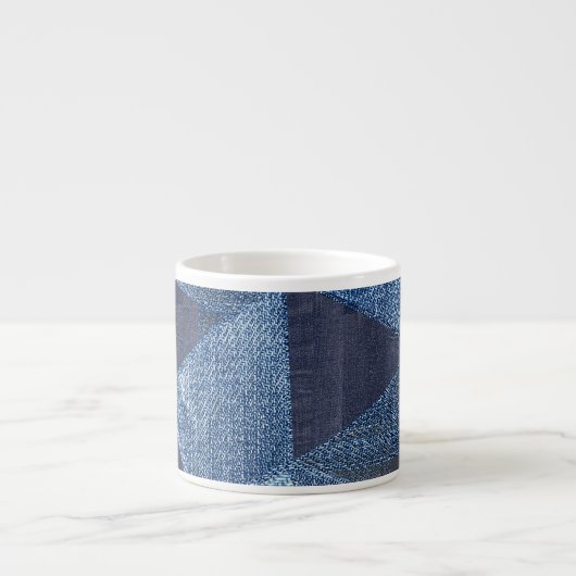 Denim Urban: Gestreepte patchwork. Espresso Kop (Voorkant)