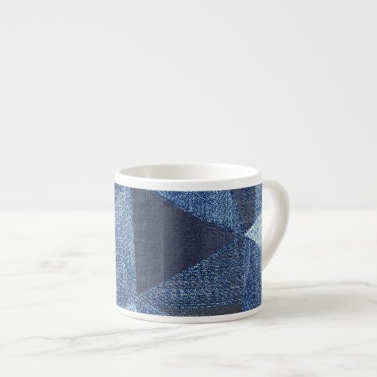 Denim Urban: Gestreepte patchwork. Espresso Kop (Voorkant rechts)
