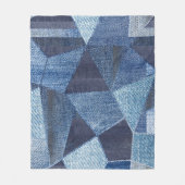 Denim Urban: Gestreepte patchwork. Fleece Deken (Voorkant)
