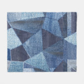 Denim Urban: Gestreepte patchwork. Fleece Deken (Voorkant (Horizontaal))