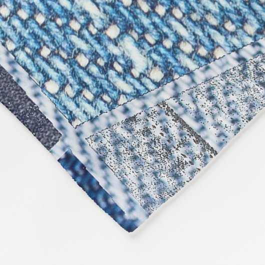 Denim Urban: Gestreepte patchwork. Fleece Deken (Hoek)