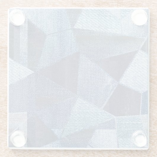 Denim Urban: Gestreepte patchwork. Glazen Onderzetter (Achterkant)