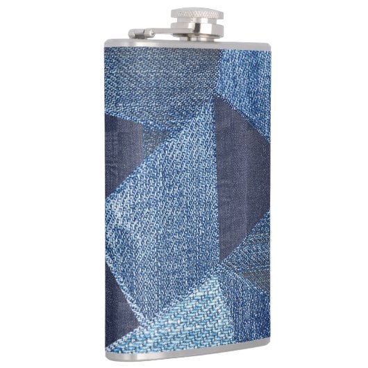 Denim Urban: Gestreepte patchwork. Heupfles (Rechts)