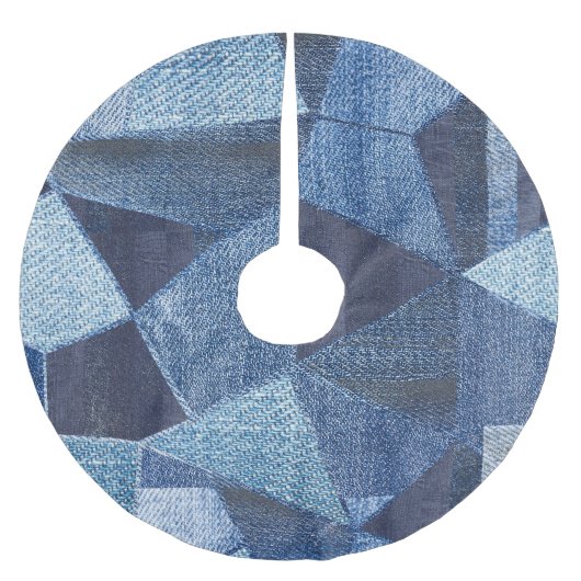 Denim Urban: Gestreepte patchwork. Kerstboom Rok (Voorkant)