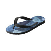Denim Urban: Gestreepte patchwork. Kinder Teenslippers (Schuin)