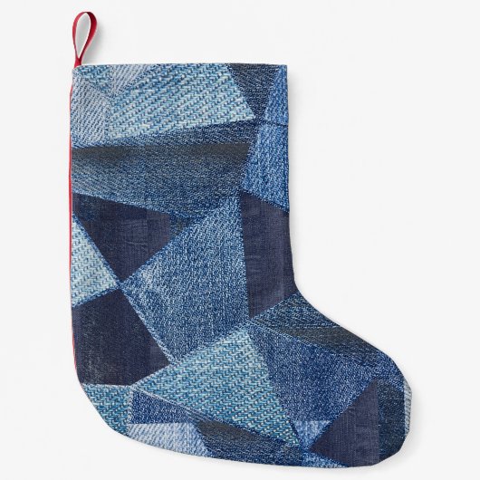 Denim Urban: Gestreepte patchwork. Kleine Kerstsok (Voorkant)