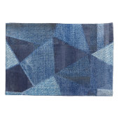 Denim Urban: Gestreepte patchwork. Kussensloop (Achterkant)