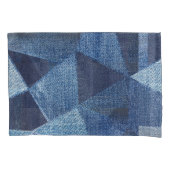 Denim Urban: Gestreepte patchwork. Kussensloop (Voorkant)