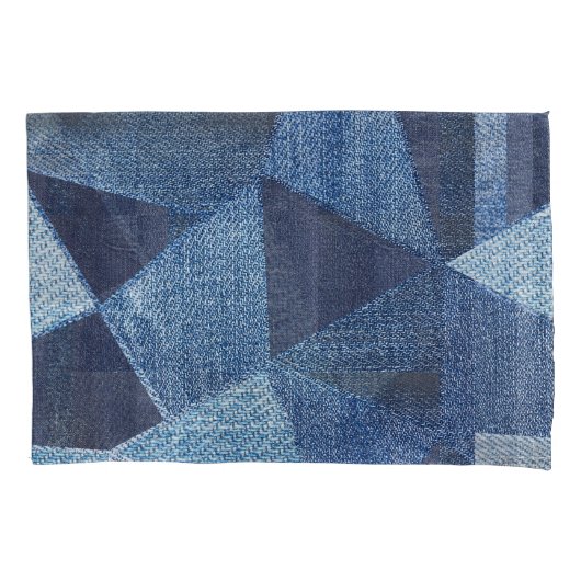Denim Urban: Gestreepte patchwork. Kussensloop (Voorkant)