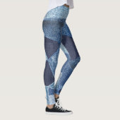 Denim Urban: Gestreepte patchwork. Leggings (Rechts)