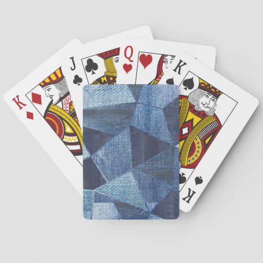 Denim Urban: Gestreepte patchwork. Pokerkaarten (Achterkant)