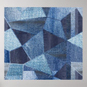 Denim Urban: Gestreepte patchwork. Poster (Voorkant)