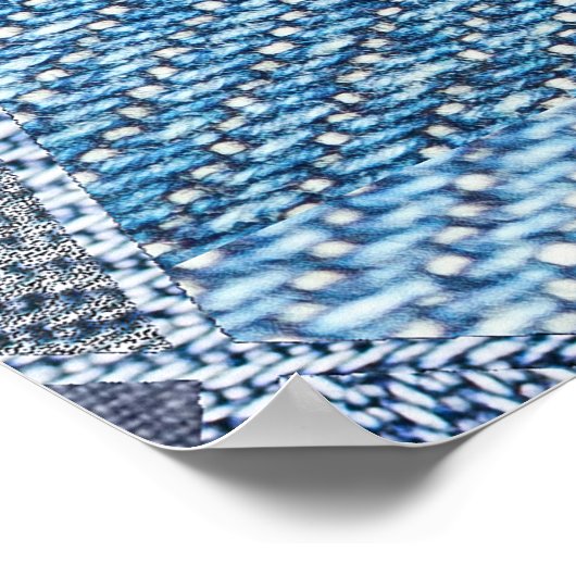 Denim Urban: Gestreepte patchwork. Poster (Hoek)