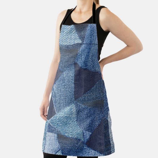 Denim Urban: Gestreepte patchwork. Schort (Insitu)