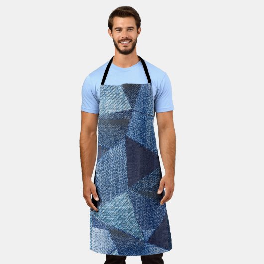 Denim Urban: Gestreepte patchwork. Schort (Gedragen)