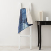 Denim Urban: Gestreepte patchwork. Sherpa Deken (In situ)