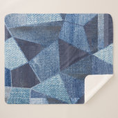Denim Urban: Gestreepte patchwork. Sherpa Deken (Voorkant (horizontaal))