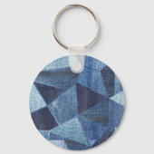 Denim Urban: Gestreepte patchwork. Sleutelhanger (Voorkant)