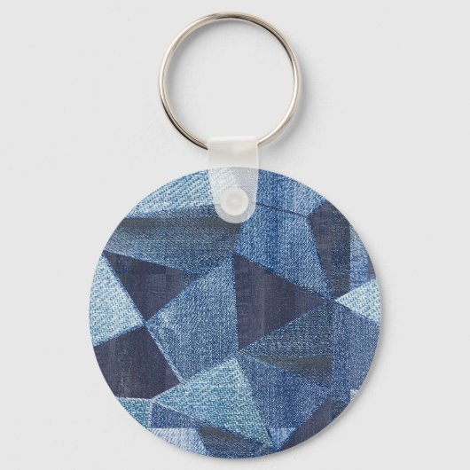 Denim Urban: Gestreepte patchwork. Sleutelhanger (Voorkant)