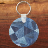 Denim Urban: Gestreepte patchwork. Sleutelhanger (Achterkant)